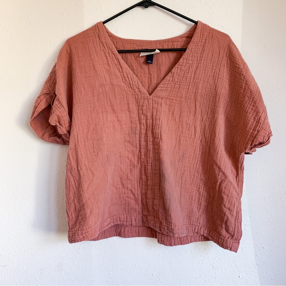Universal Thread / Dusty Pink Cotton Muslin Top / L